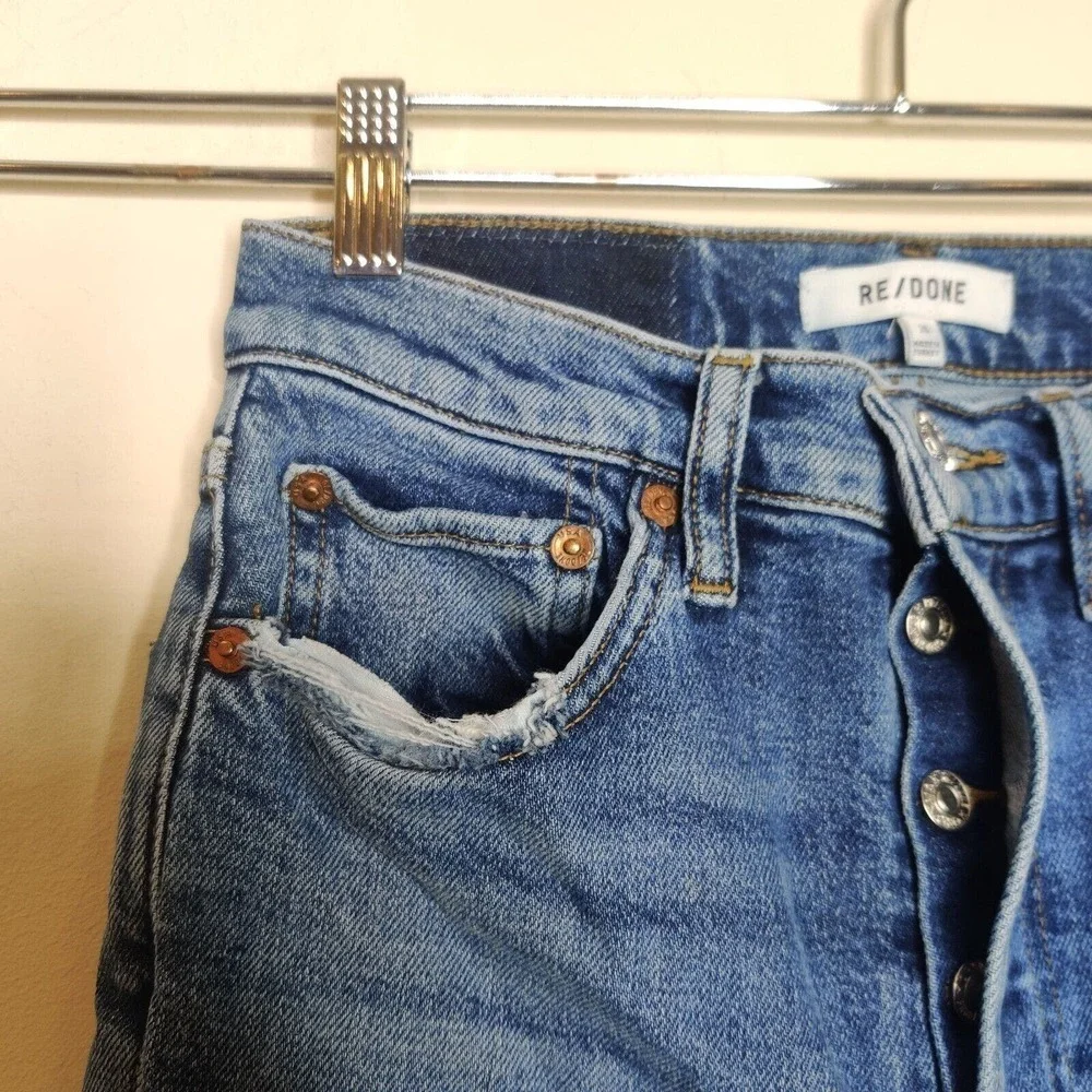 Re/Done Jeans 70 Ultra High Rise Distressed Denim Vintage‎